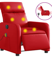 Massagesessel Elektrisch Rot Kunstleder