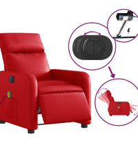 Massagesessel Elektrisch Rot Kunstleder