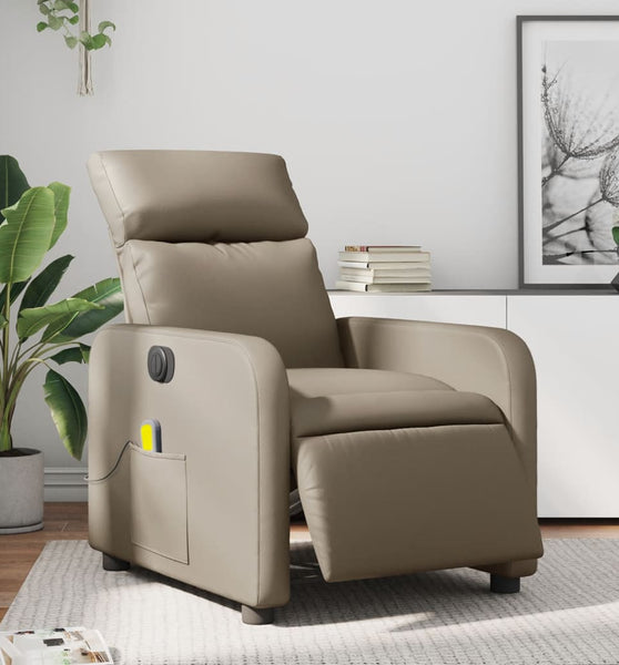 Massagesessel Elektrisch Cappuccino-Braun Kunstleder