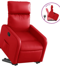 Relaxsessel mit Aufstehhilfe Rot Kunstleder