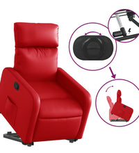 Relaxsessel mit Aufstehhilfe Rot Kunstleder
