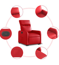 Relaxsessel mit Aufstehhilfe Rot Kunstleder