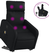 Massagesessel mit Aufstehhilfe Schwarz Kunstleder