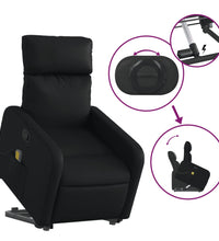 Massagesessel mit Aufstehhilfe Schwarz Kunstleder