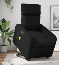 Massagesessel mit Aufstehhilfe Schwarz Kunstleder