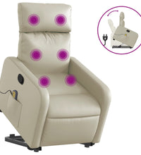 Massagesessel mit Aufstehhilfe Creme Kunstleder