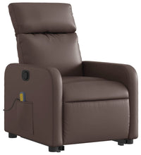 Massagesessel mit Aufstehhilfe Braun Kunstleder