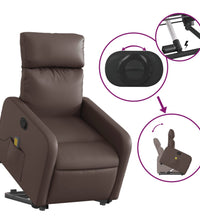 Massagesessel mit Aufstehhilfe Braun Kunstleder