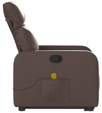 Massagesessel mit Aufstehhilfe Braun Kunstleder