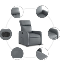 Relaxsessel mit Aufstehhilfe Elektrisch Grau Kunstleder