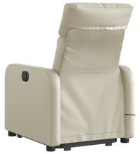 Massagesessel mit Aufstehhilfe Elektrisch Creme Kunstleder