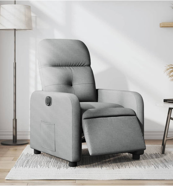 Relaxsessel Elektrisch Hellgrau Stoff