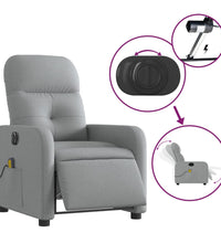 Massagesessel Elektrisch Hellgrau Stoff