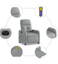 Massagesessel Elektrisch Hellgrau Stoff