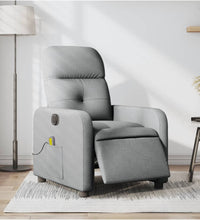 Massagesessel Elektrisch Hellgrau Stoff