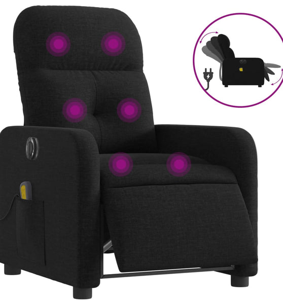 Massagesessel Elektrisch Schwarz Stoff