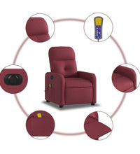 Massagesessel Elektrisch Weinrot Stoff