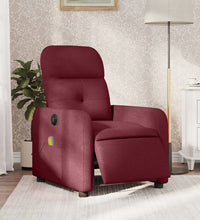 Massagesessel Elektrisch Weinrot Stoff