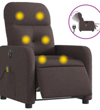 Massagesessel Elektrisch Dunkelbraun Stoff
