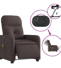 Massagesessel Elektrisch Dunkelbraun Stoff