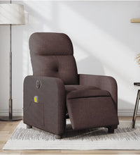 Massagesessel Elektrisch Dunkelbraun Stoff