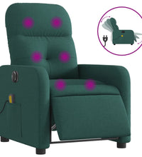 Massagesessel Elektrisch Dunkelgrün Stoff
