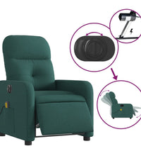 Massagesessel Elektrisch Dunkelgrün Stoff
