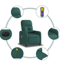 Massagesessel Elektrisch Dunkelgrün Stoff