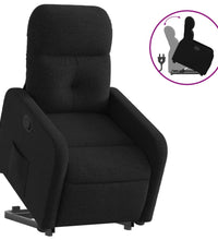 Relaxsessel mit Aufstehhilfe Schwarz Stoff