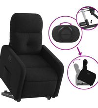 Relaxsessel mit Aufstehhilfe Schwarz Stoff