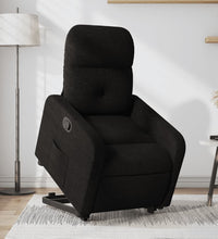 Relaxsessel mit Aufstehhilfe Schwarz Stoff