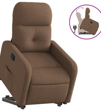 Relaxsessel mit Aufstehhilfe Braun Stoff