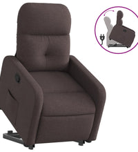 Relaxsessel mit Aufstehhilfe Dunkelbraun Stoff