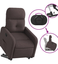 Relaxsessel mit Aufstehhilfe Dunkelbraun Stoff