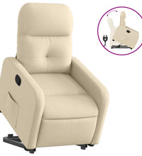 Relaxsessel mit Aufstehhilfe Creme Stoff