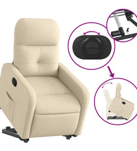 Relaxsessel mit Aufstehhilfe Creme Stoff