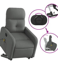 Massagesessel mit Aufstehhilfe Dunkelgrau Stoff
