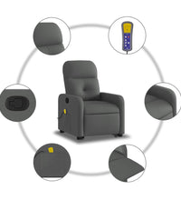 Massagesessel mit Aufstehhilfe Dunkelgrau Stoff