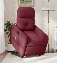 Massagesessel mit Aufstehhilfe Weinrot Stoff
