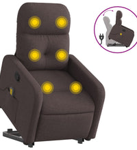 Massagesessel mit Aufstehhilfe Dunkelbraun Stoff