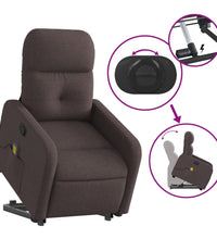 Massagesessel mit Aufstehhilfe Dunkelbraun Stoff