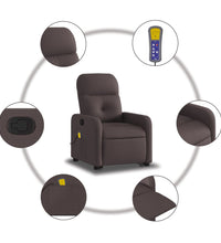 Massagesessel mit Aufstehhilfe Dunkelbraun Stoff