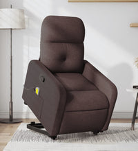 Massagesessel mit Aufstehhilfe Dunkelbraun Stoff