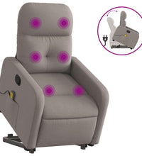 Massagesessel mit Aufstehhilfe Taupe Stoff