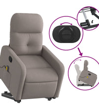 Massagesessel mit Aufstehhilfe Taupe Stoff