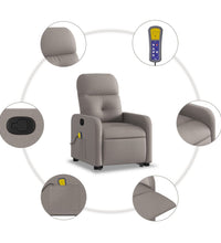 Massagesessel mit Aufstehhilfe Taupe Stoff