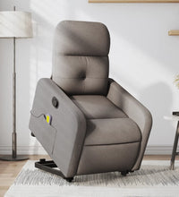 Massagesessel mit Aufstehhilfe Taupe Stoff