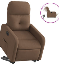 Relaxsessel mit Aufstehhilfe Elektrisch Braun Stoff