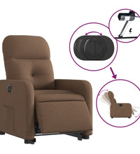 Relaxsessel mit Aufstehhilfe Elektrisch Braun Stoff