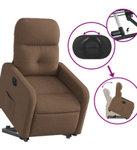Relaxsessel mit Aufstehhilfe Elektrisch Braun Stoff